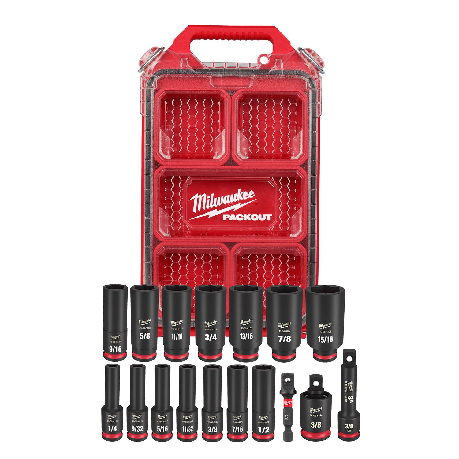 Milwaukee SHOCKWAVE 3/8" 17pc Impact Duty SAE PACKOUT Set