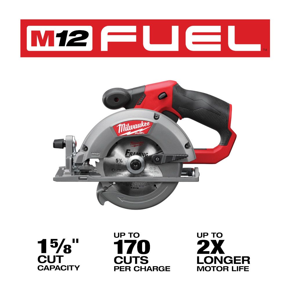 Milwaukee M12 FUEL 12 Volt Lithium-Ion Brushless Cordless 5-3/8 in. Circular Saw - Tool Only