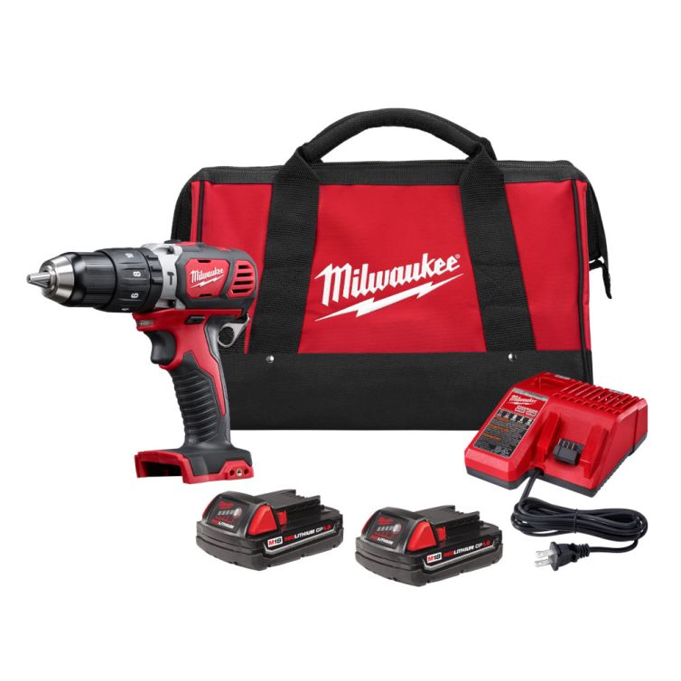 Milwaukee M18 Lithium-Ion Cordless Compact 1/2" Hammer Drill Driver Kit