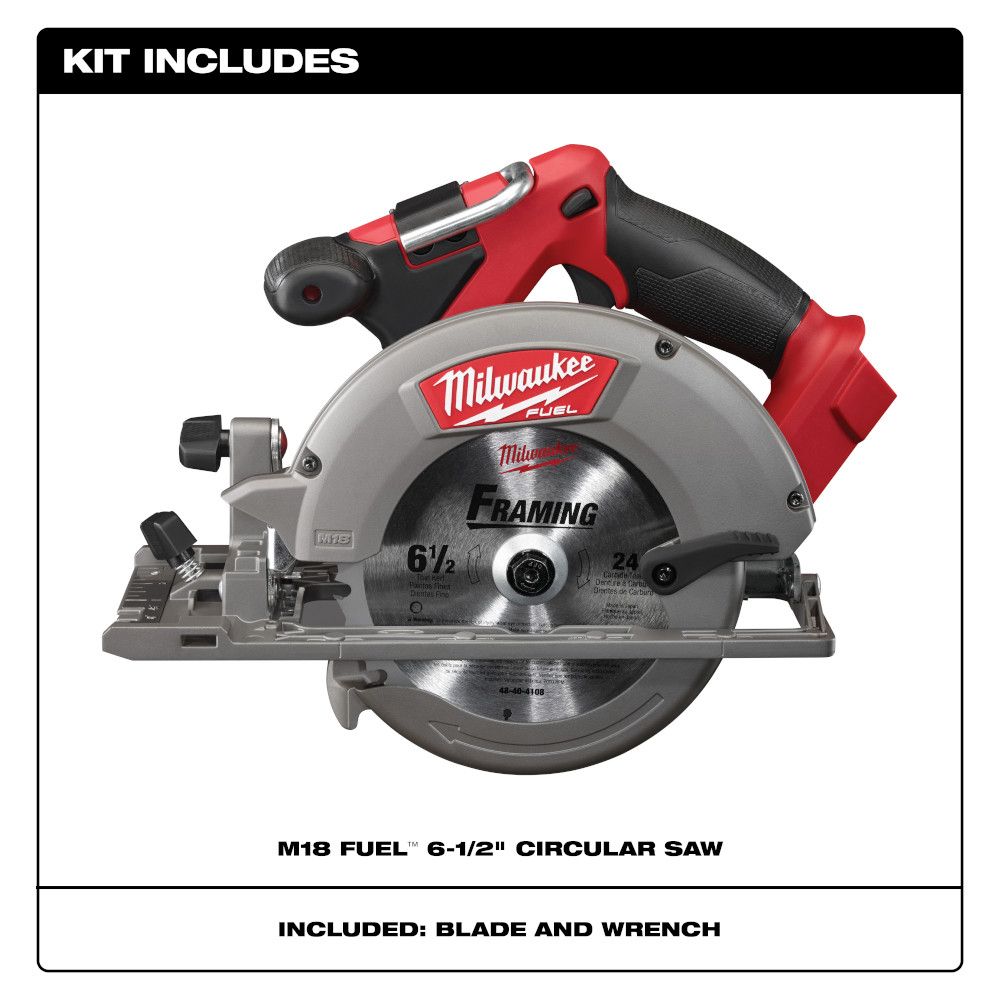 Milwaukee M18 FUEL 18 Volt Lithium-Ion Brushless Cordless 6-1/2" Circular Saw Tool Only
