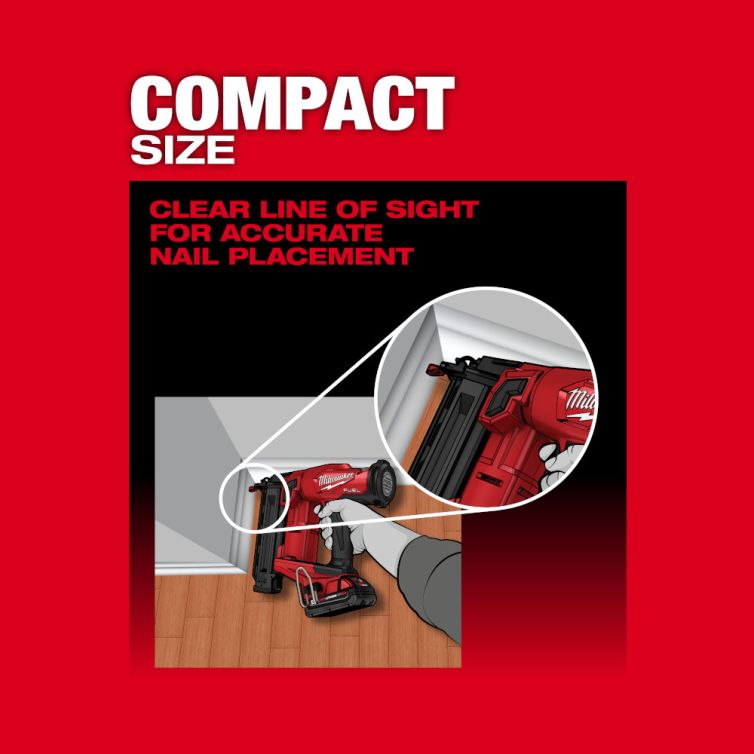 Milwaukee M18 FUEL 18 Volt Lithium-Ion Brushless Cordless 18 Gauge Brad Nailer - Tool Only