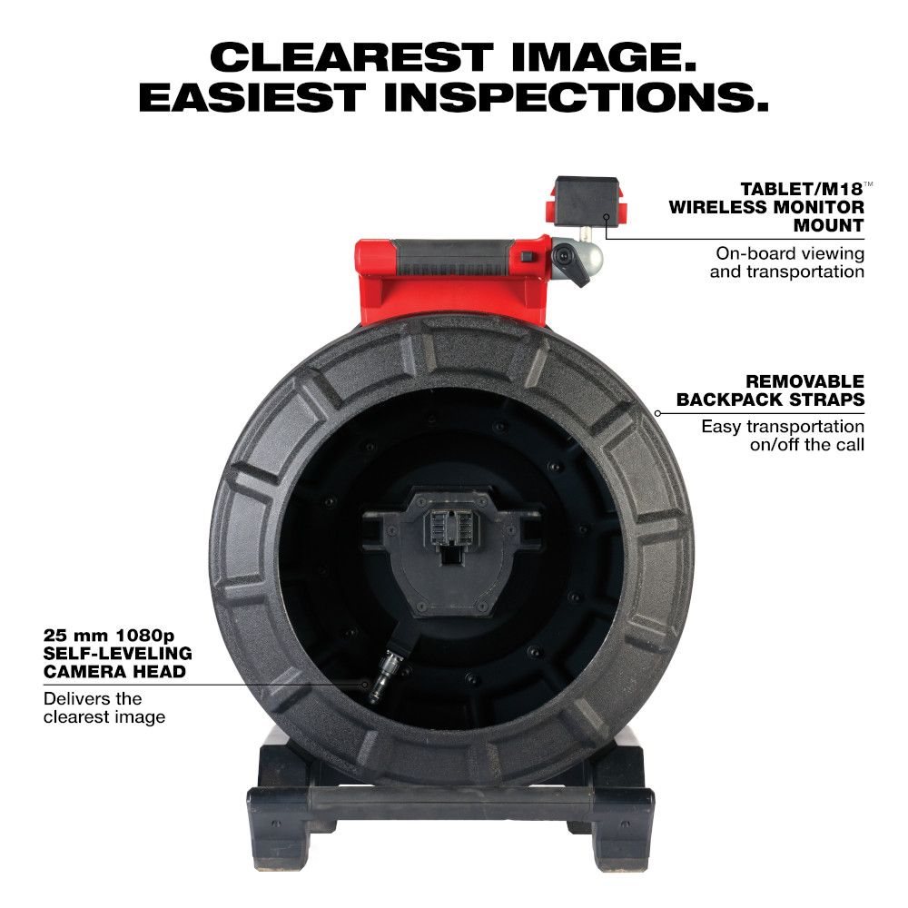 Milwaukee M18 18 Volt 200' Pipeline Inspection Reel - Tool Only