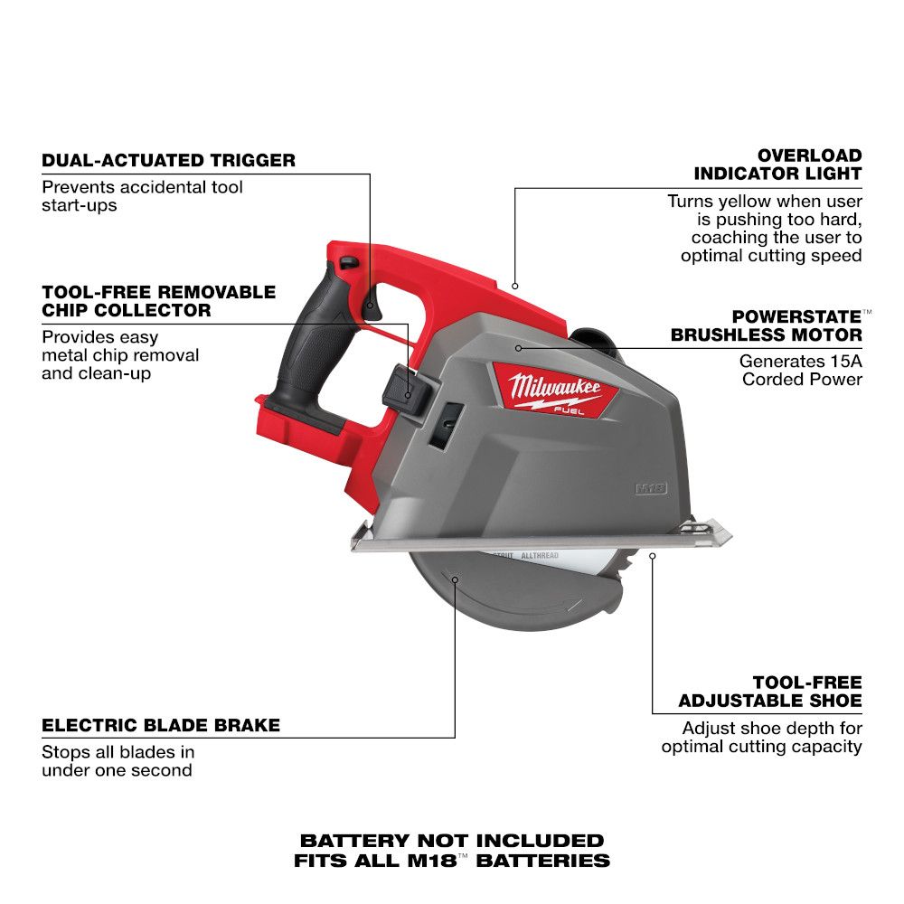 Milwaukee M18 FUEL 18V Lithium-Ion Brushless Cordless 8" Metal Cutting Circular Saw - Tool Only