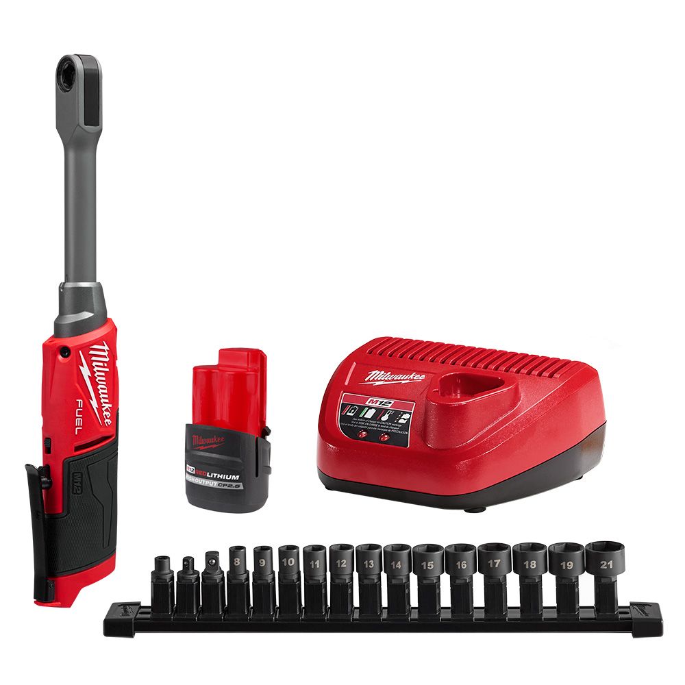 Milwaukee M12 FUEL Extended Reach Box Ratchet - Kit