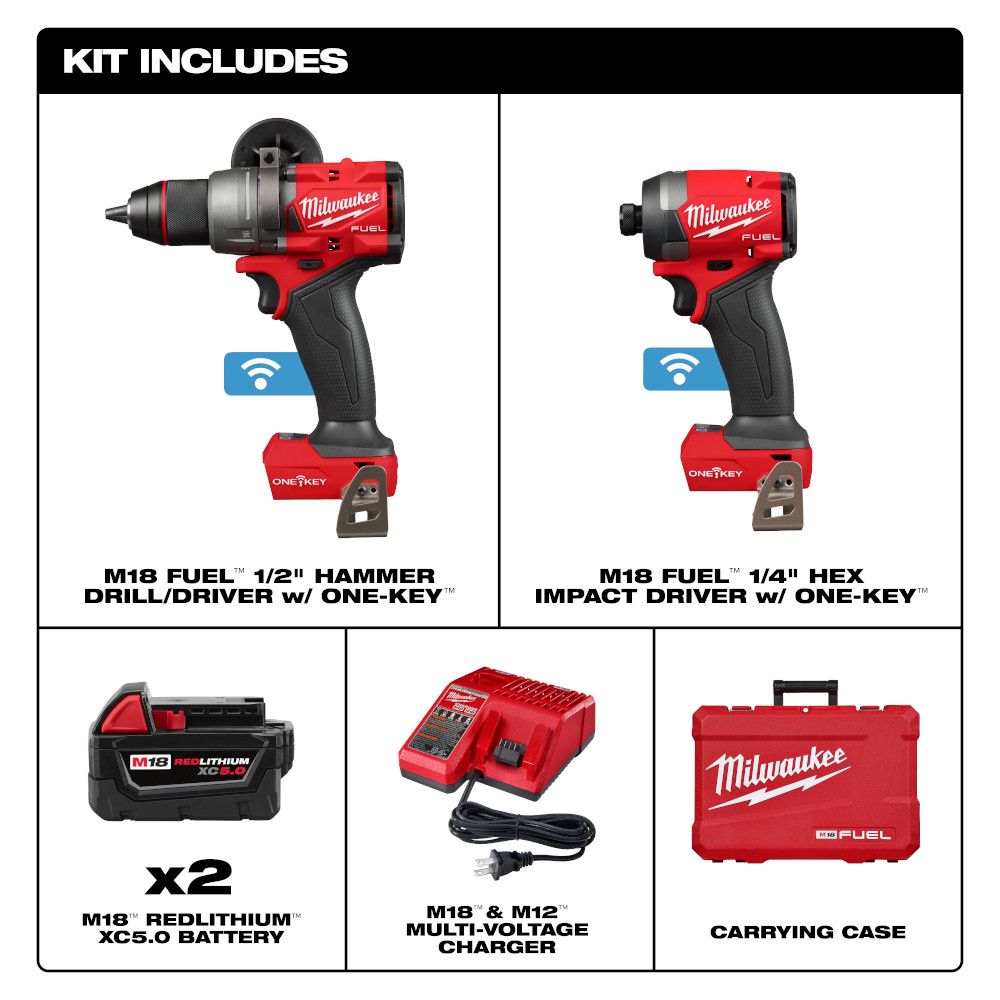 Milwaukee M18 FUEL 2-Tool Combo Kit with ONE-KEY