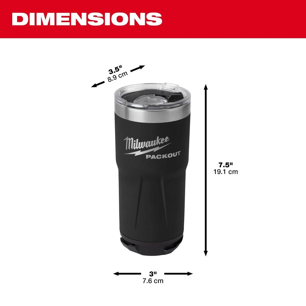 Milwaukee PACKOUT 20oz Tumbler - Black