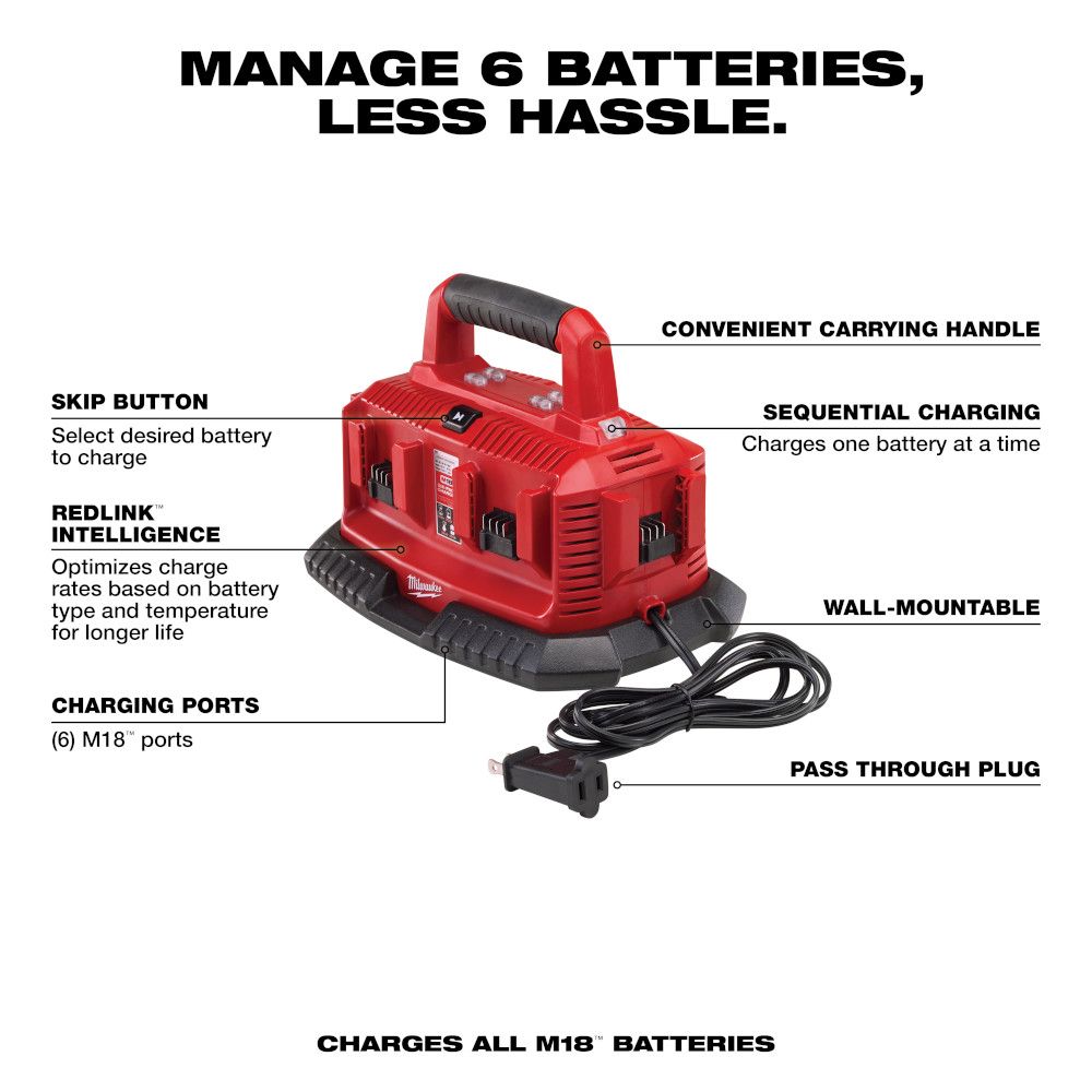 Milwaukee M18 18 Volt Six-Pack Sequential Charger