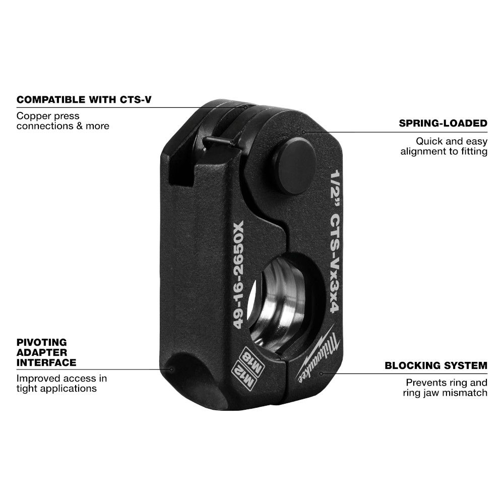 Milwaukee CTS-V Pivoting Press Rings 1/2" -1 1/4" Kit