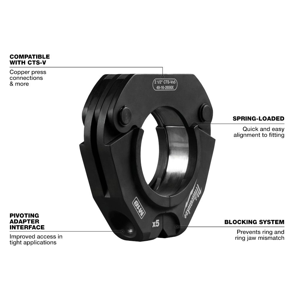 Milwaukee CTS-V Pivoting Press Rings 2-1/2""-4" Kit