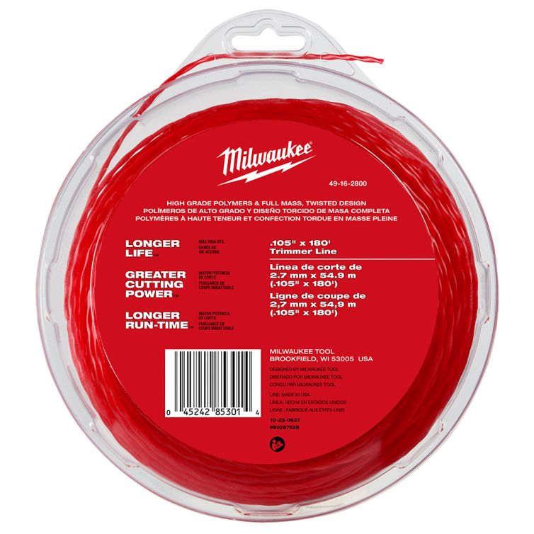 Milwaukee .105" x 180' Trimmer Line - 1pk