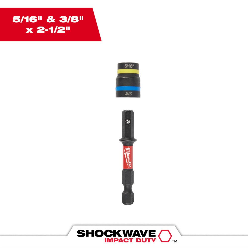 Milwaukee SHOCKWAVE Impact Duty QUIK-CLEAR 2-in-1 Nut Driver 5/16" and 3/8"