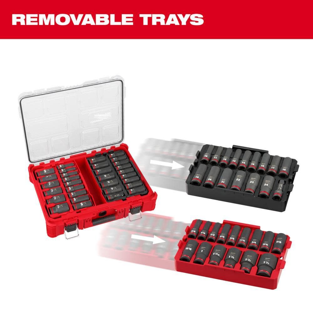 Milwaukee SHOCKWAVE 1/2" 31pc Impact Duty Socket Drive PACKOUT Set