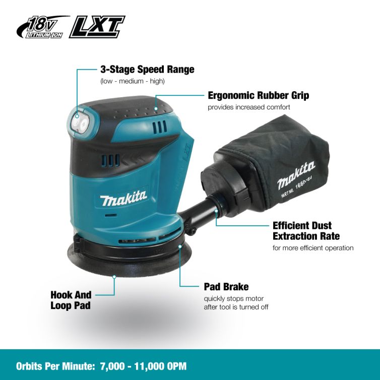 Makita 18V 5" Random Orbital Sander