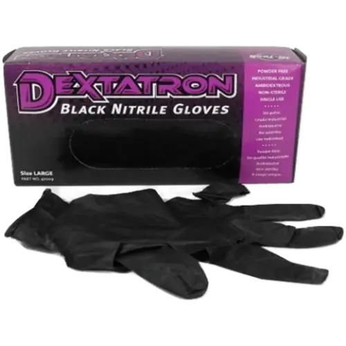 Superior Glove Works Inc. XL Hi Tech Industries Dextatron Black Nitrile Gloves
