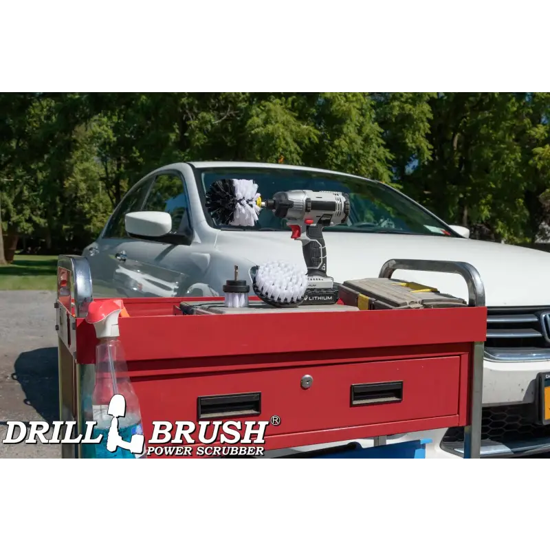 Drill Brush Accessory DRILL BRUSH KIT – WHITE (2″ROUND, 4″ FLAT, 4″ BULLET) ** DRILL NOT INCLUDED**