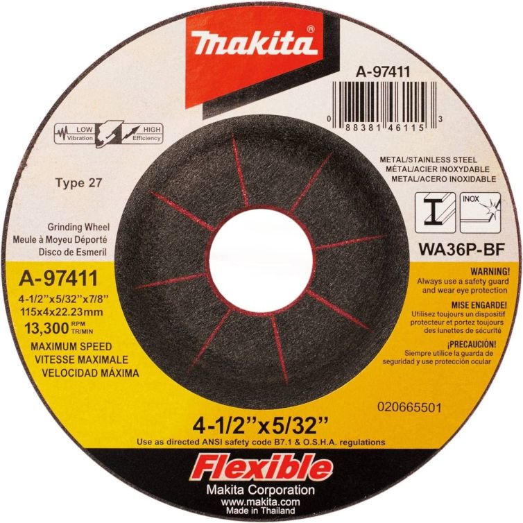 Makita 4-1/2" x 5/32" x 7/8" INOX Flex Grinding Wheel