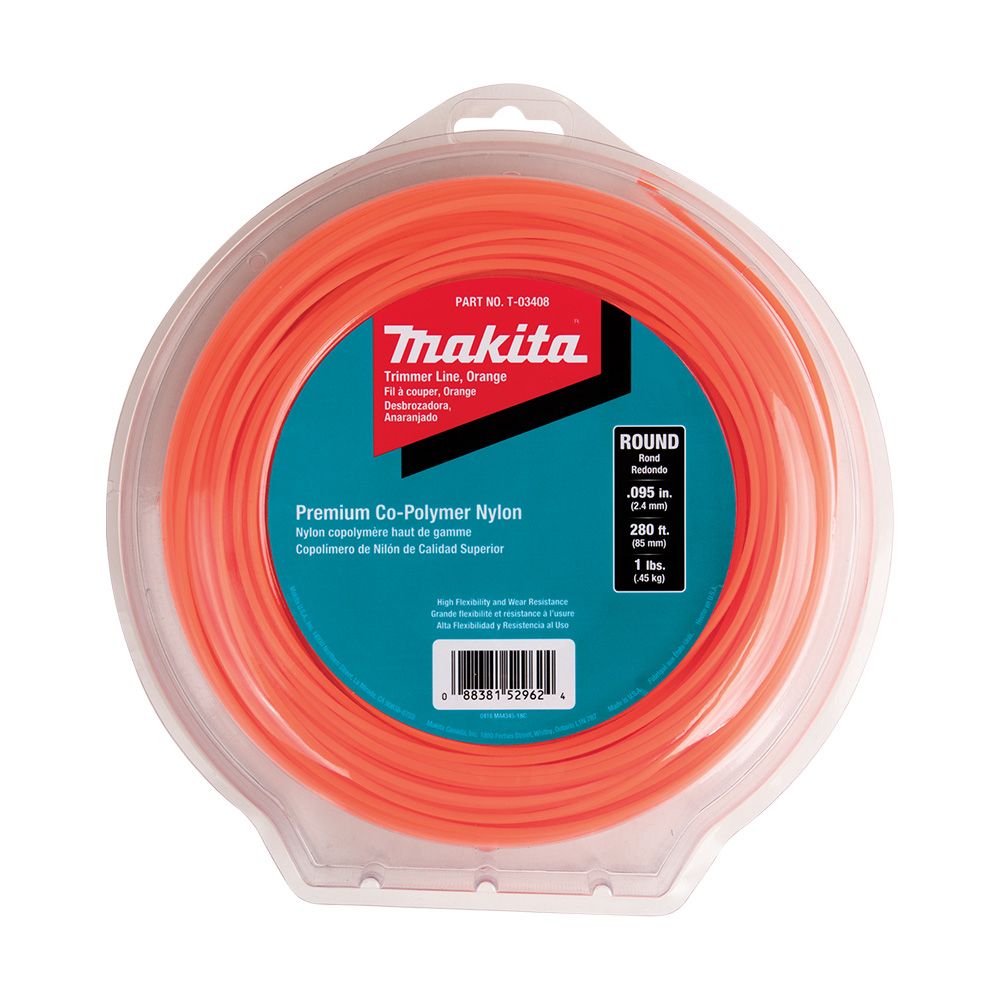 Makita .095" x 280' Orange Round Trimmer Line - 1 lb