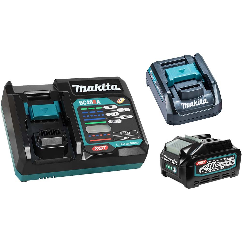 Makita 40V MAX XGT 4.0Ah Li-Ion Battery, Rapid Charger & LXT Charging Adapter Starter Kit