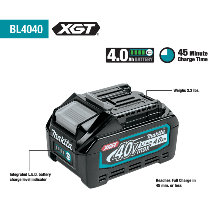 Makita 40V MAX XGT 4.0Ah Battery