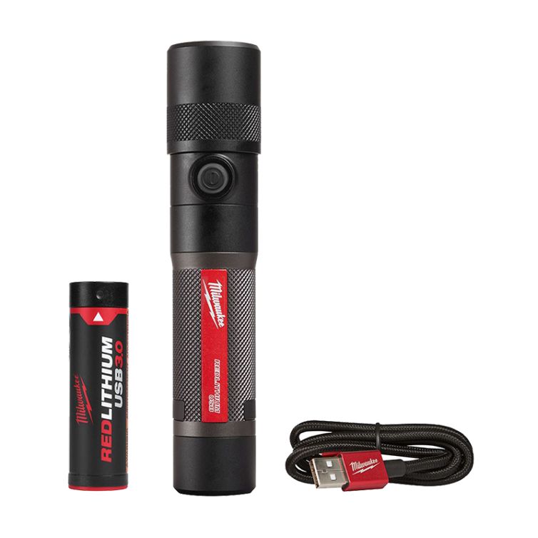 Milwaukee USB Rechargeable 1100L Twist Focus Flashlight