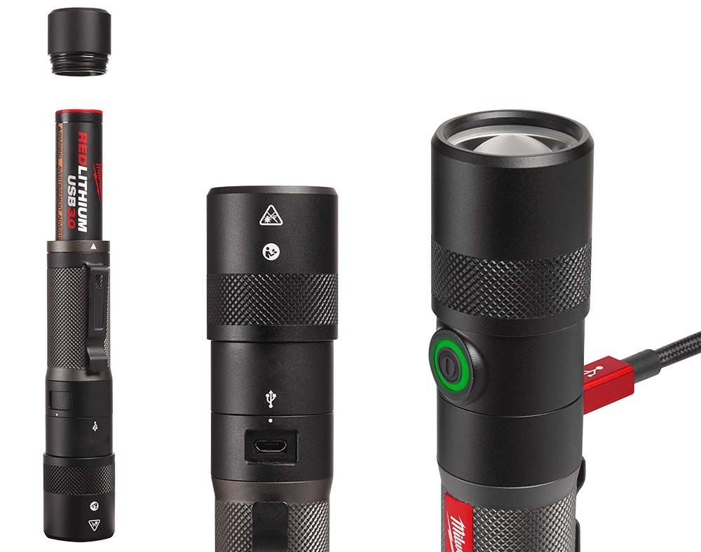Milwaukee USB Rechargeable 1100L Twist Focus Flashlight