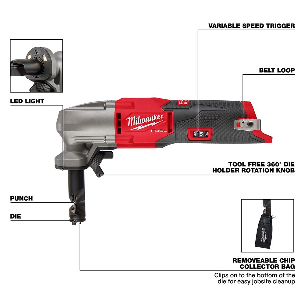 Milwaukee M12 FUEL 16ga Variable Speed Nibbler (Tool Only)