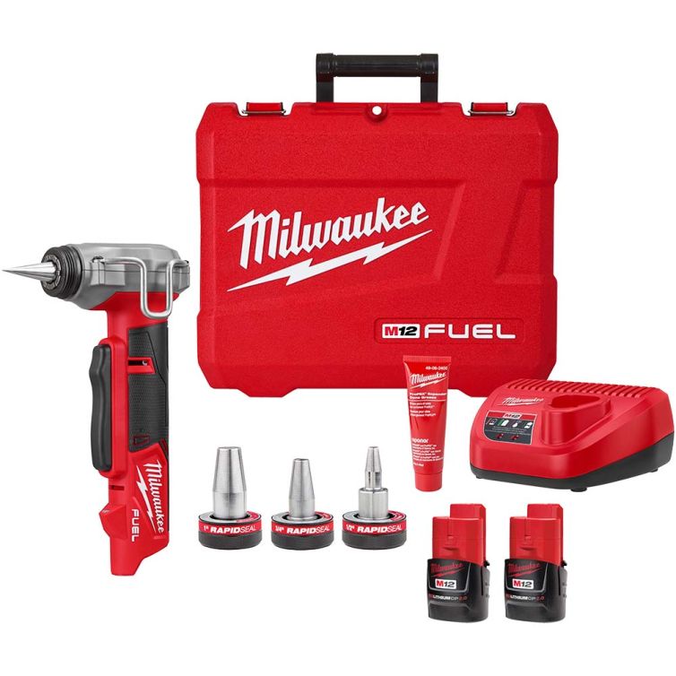 Milwaukee M12 FUEL ProPEX Expander Kit with 1/2"-1" RAPID SEAL ProPEX Expander Heads