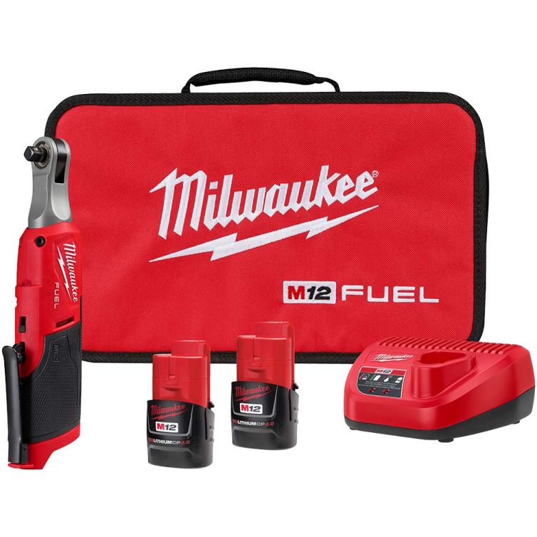 Milwaukee M12 FUEL 12 Volt Lithium-Ion Brushless Cordless 3/8" High Speed Ratchet Kit