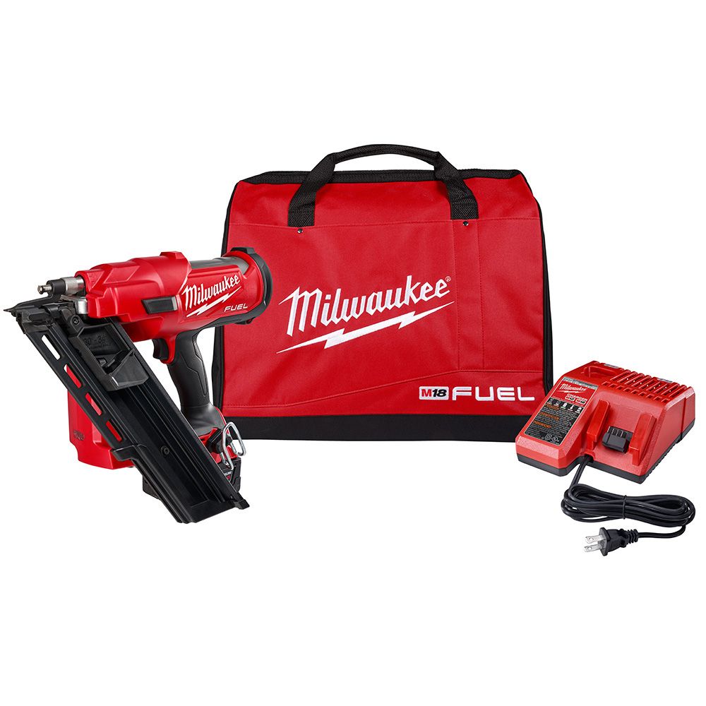Milwaukee M18 FUEL 18 Volt Lithium-Ion Brushless Cordless 30 Degree Framing Nailer Kit