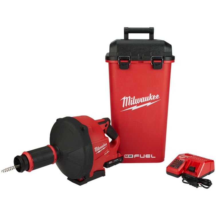 Milwaukee M18 FUEL Drain Snake Kit with CABLE DRIVE & 5/16" Cable