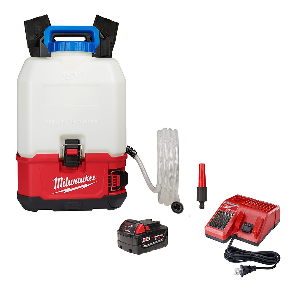 Milwaukee M18 18 Volt Lithium-Ion Cordless SWITCH TANK 4 Gallon Backpack Water Supply Kit