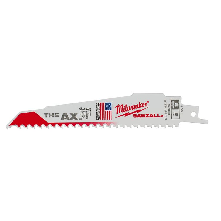Milwaukee 6 in. 5 TPI the Ax SAWZALL Blades - 5 Pack