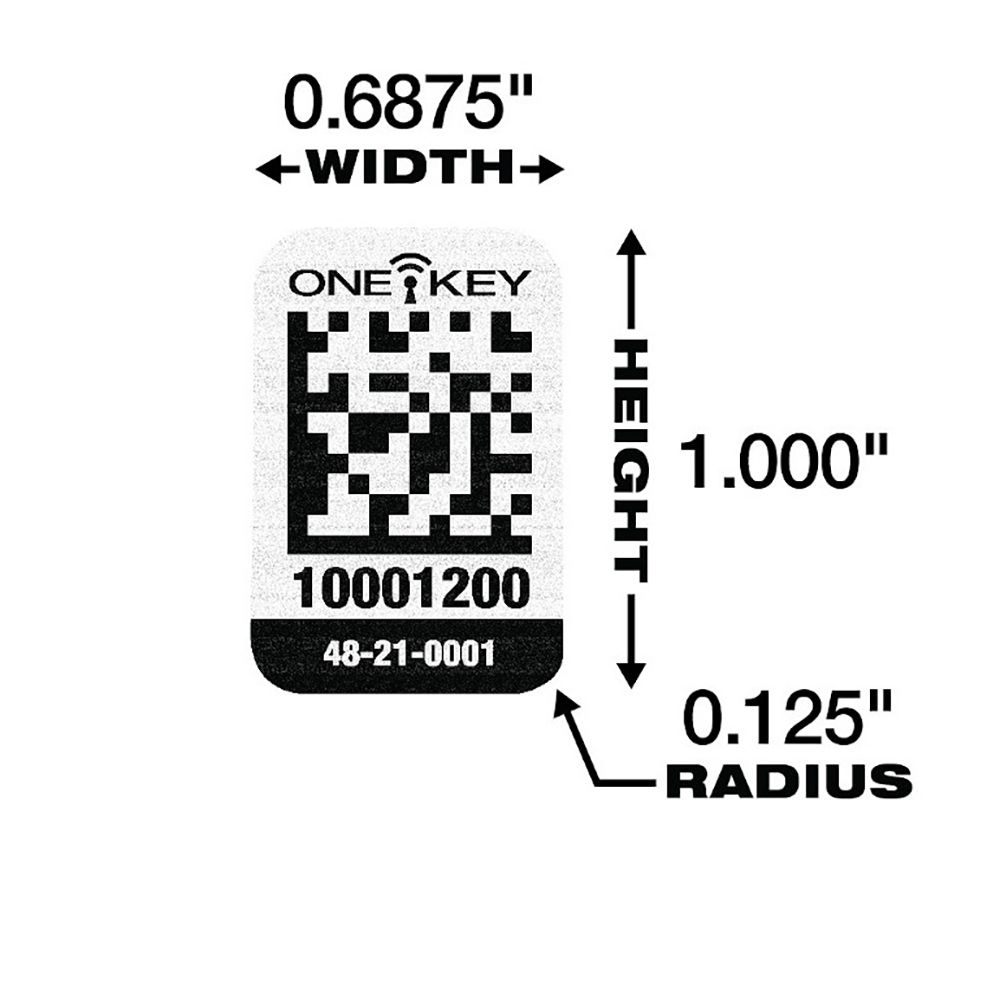 Milwaukee ONE-KEY Asset ID Tag-Small Plastic Surface - 1" x 3/4" - 200pk