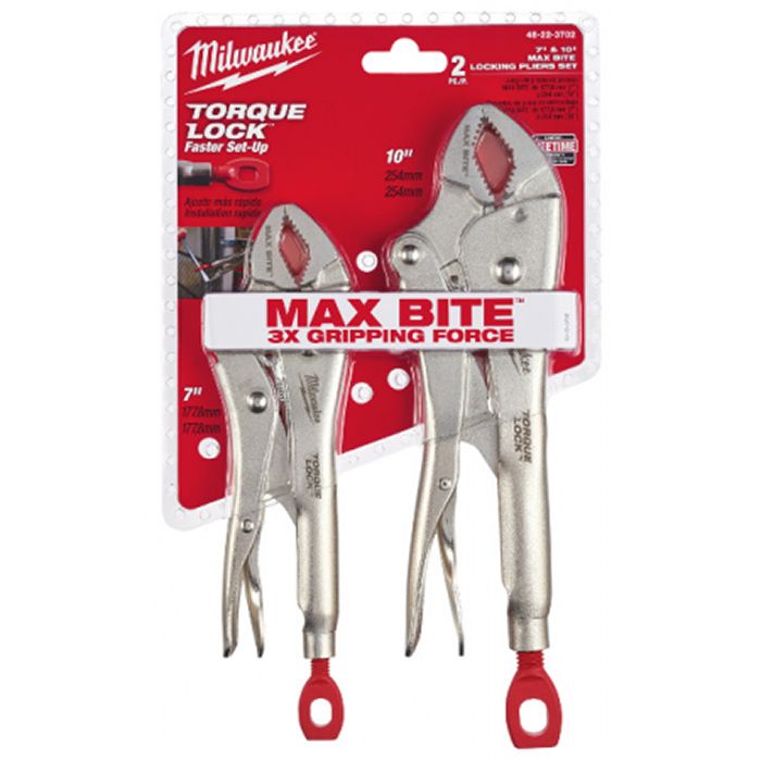 Milwaukee 2 Pc 7 in. & 10 in. Maxbite TORQUE LOCK Locking Pliers Set