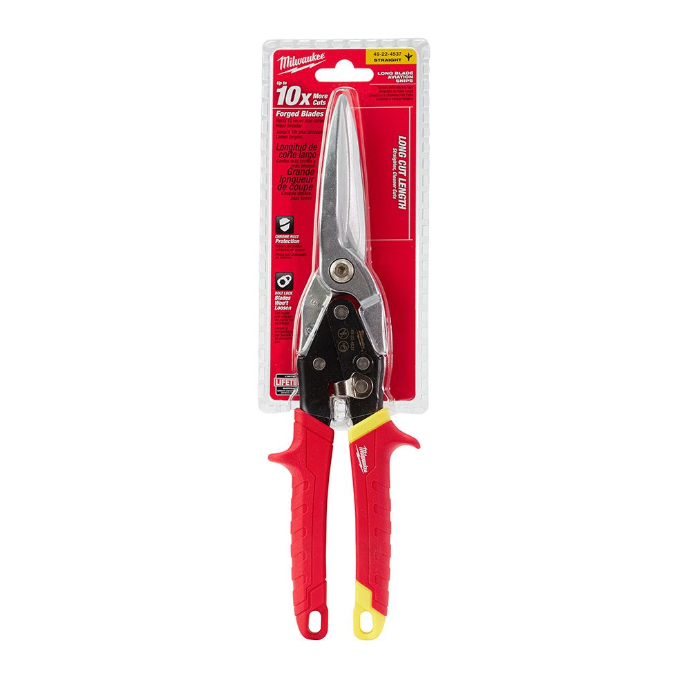 Milwaukee Long Cut Straight Aviation Snips
