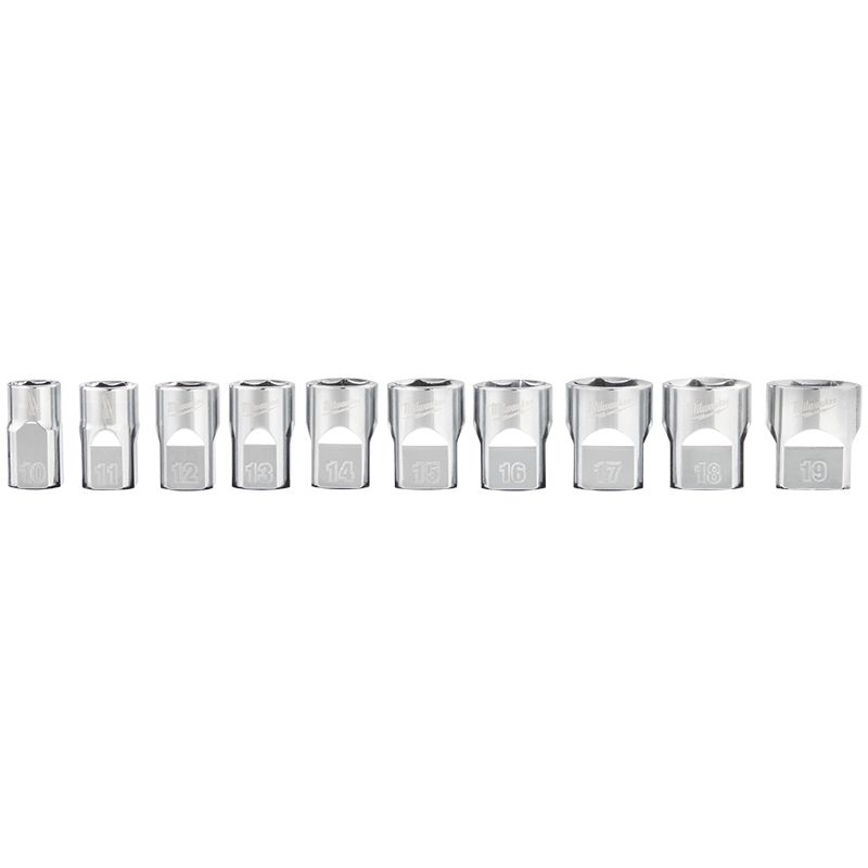 Milwaukee 3/8" Drive 10pc Socket Set - Metric