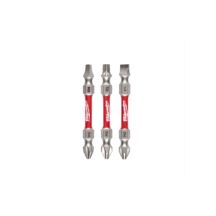 Milwaukee SHOCKWAVE Impact Duty PH2/SQ2/T25 Double Ended Bits - 3pc