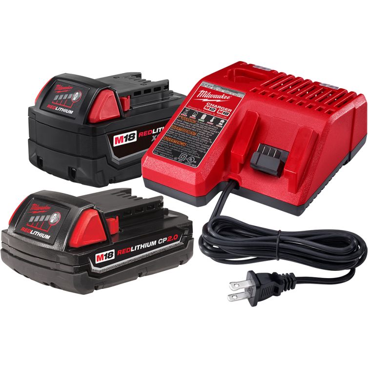 Milwaukee M18 Lithium-Ion High Output Starter Kit with 5Ah+2Ah Battery Packs & Charger