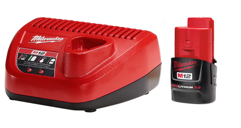 Milwaukee M12 REDLITHIUM 2.0Ah Battery and Charger Starter Kit