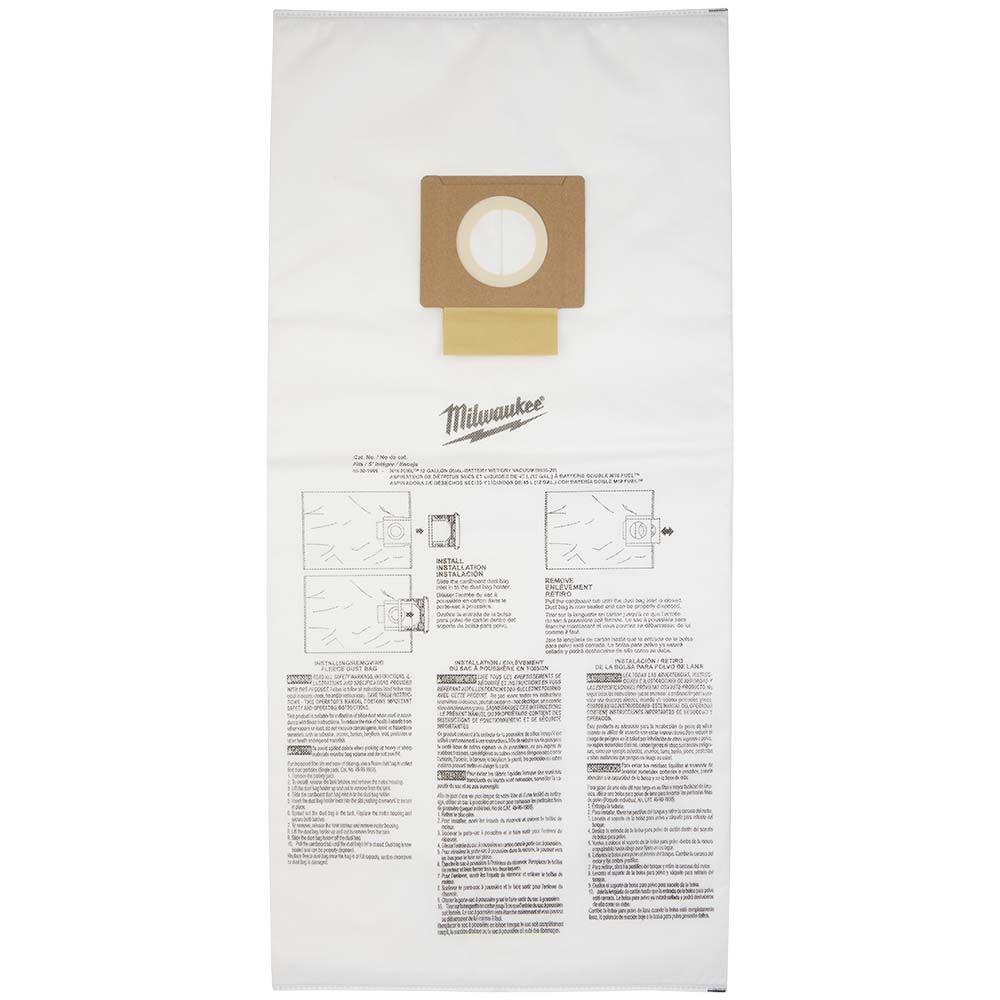 Milwaukee Fleece Dust Bags (5PK) - 12 Gallon