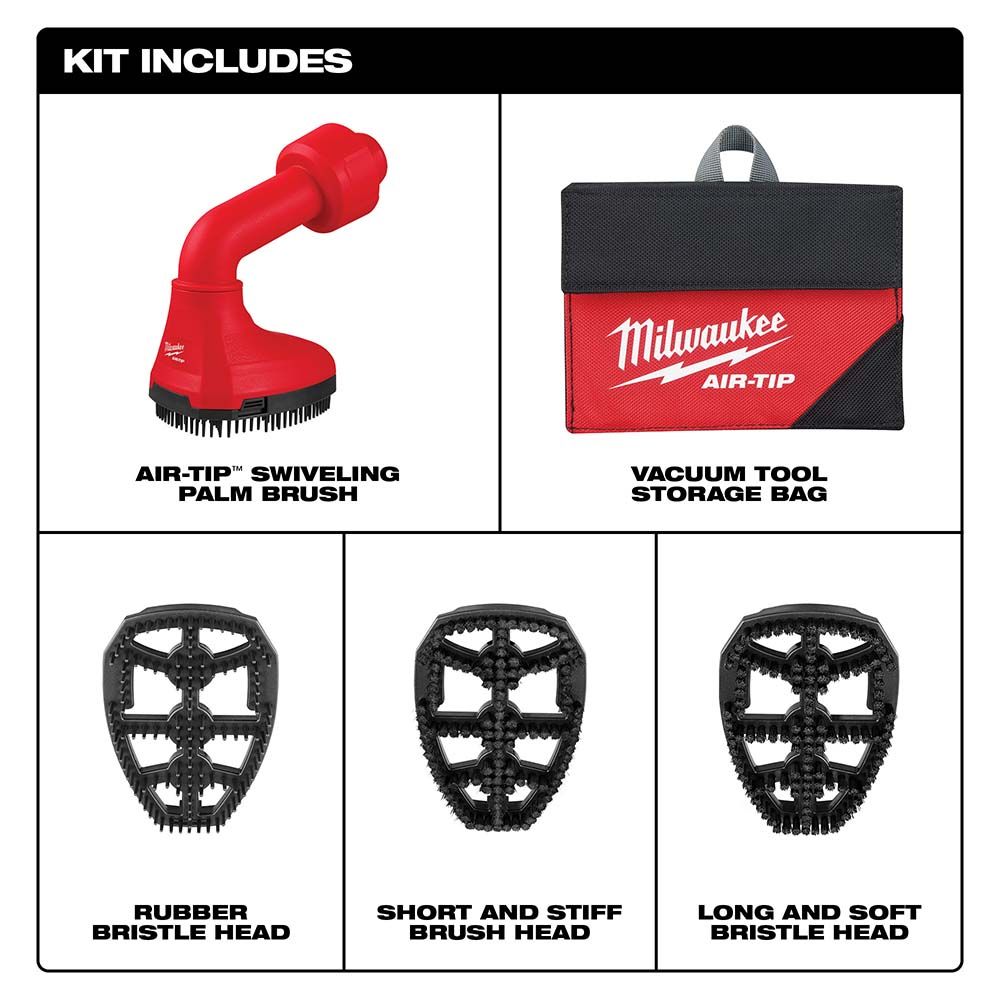 Milwaukee AIR-TIP Swiveling Palm Brush