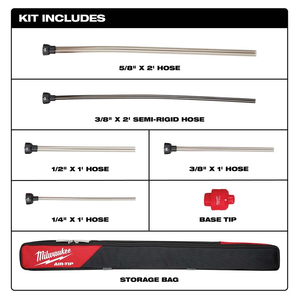 Milwaukee AIR-TIP Long Reach Flexible Micro Hose Set