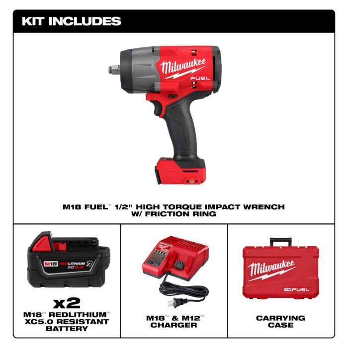 Milwaukee M18 FUEL 1/2 in High Torque Impact Wrench with Friction Ring Kit
