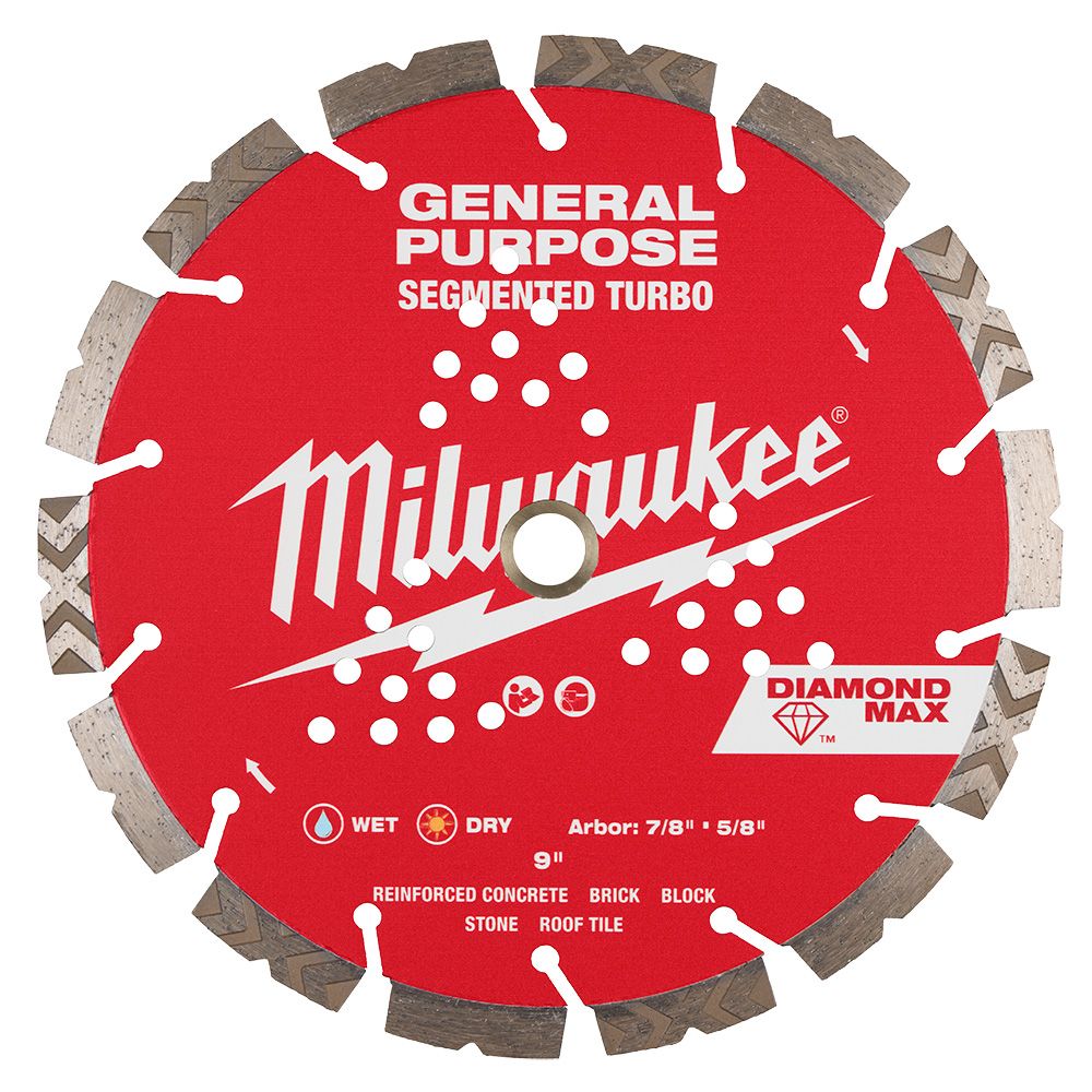 Milwaukee 49-93-9009 9" DIAMOND MAX Segmented Turbo General Purpose Blade