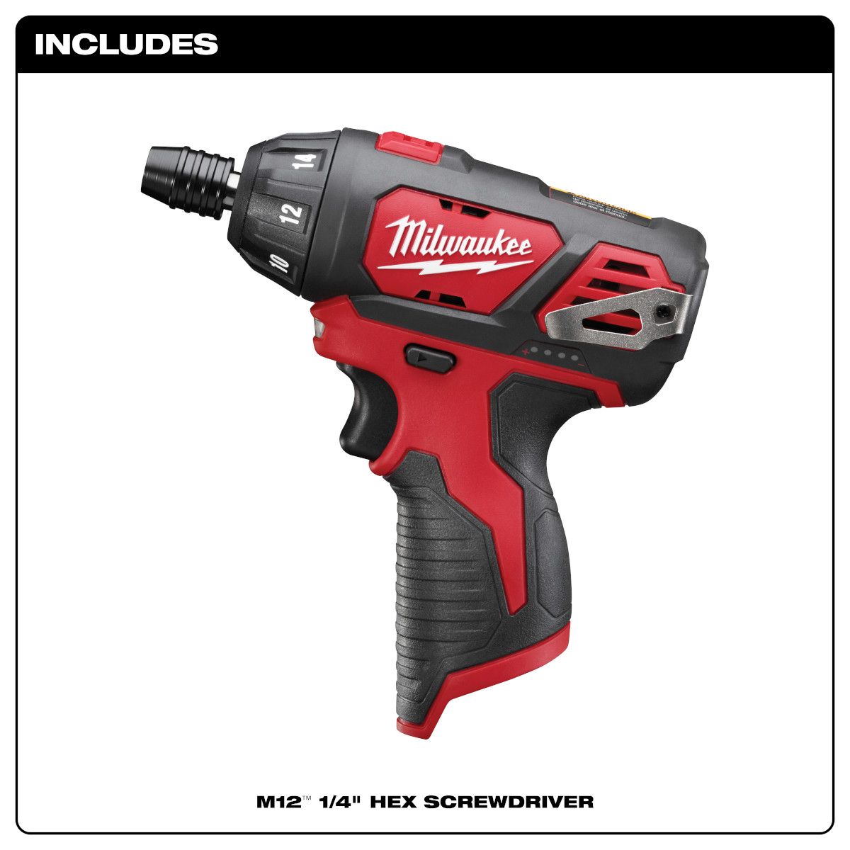 Milwaukee M12 12 Volt Lithium-Ion Cordless 1/4 in. Hex Screwdriver - Tool Only