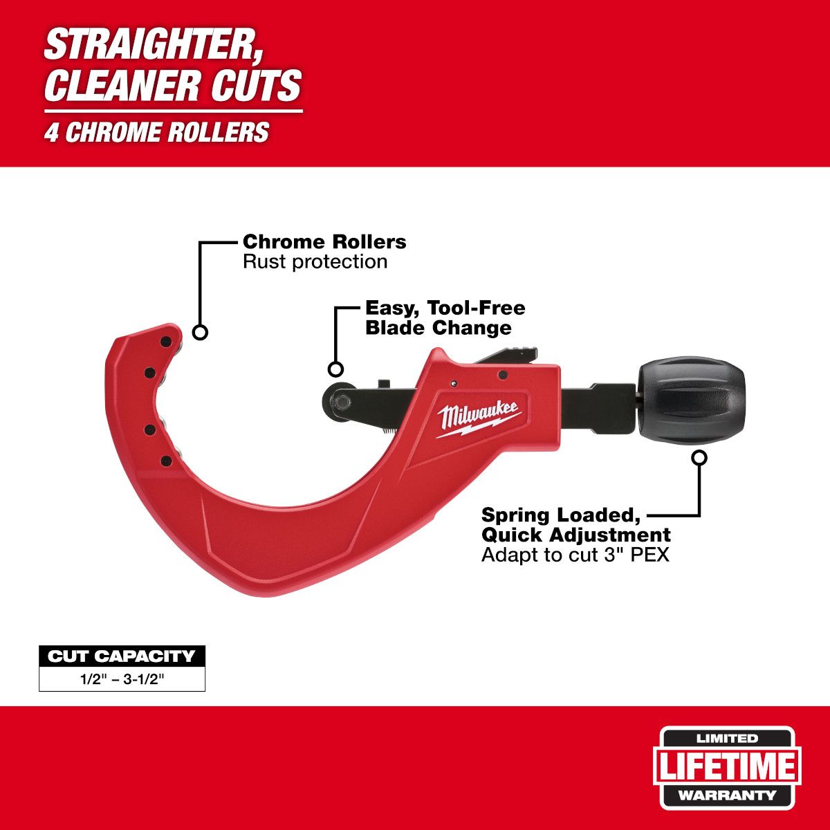 Milwaukee 3-1/2 in. Quick Adjust Copper Tubing Cutter