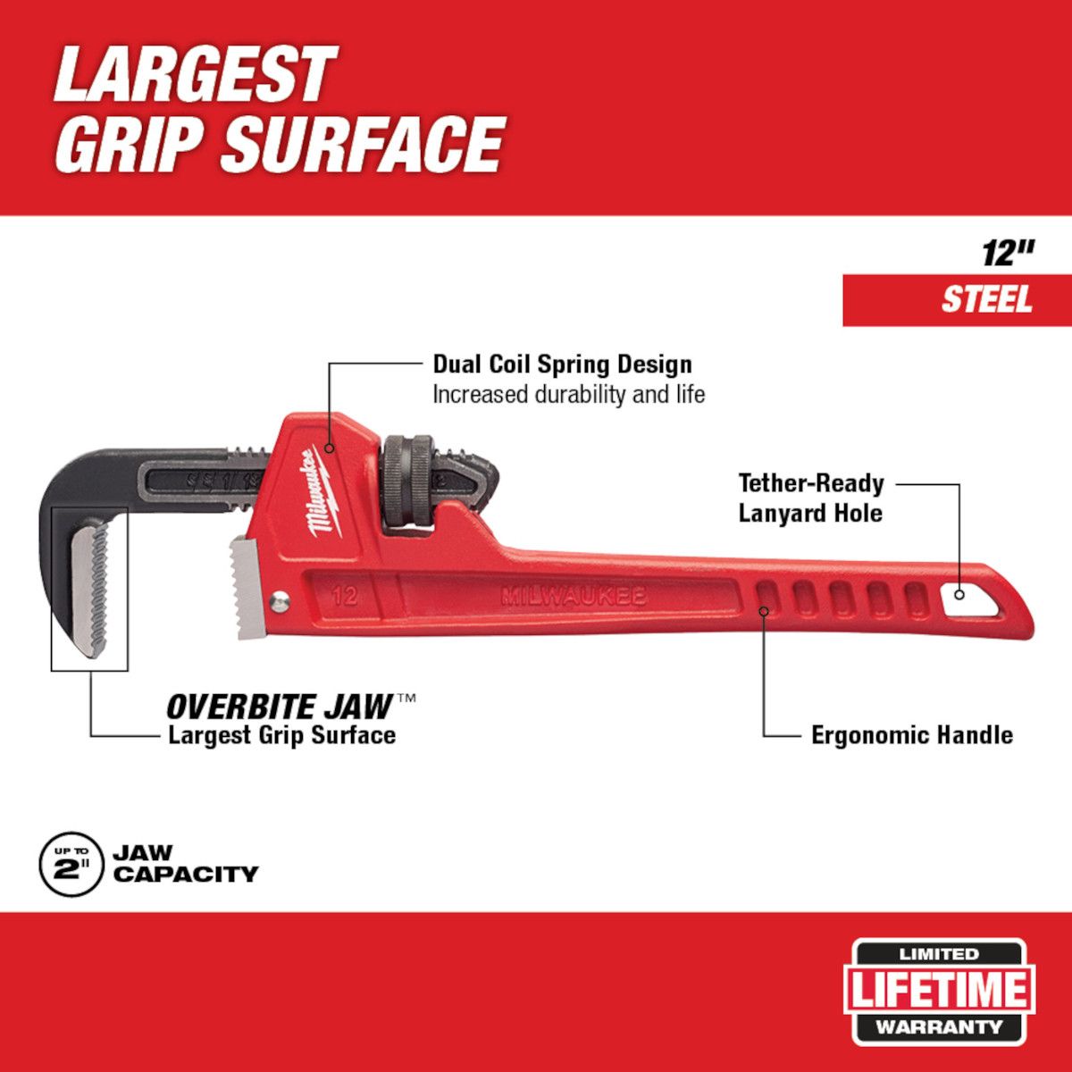 Milwaukee 12 in. Steel Pipe Wrench