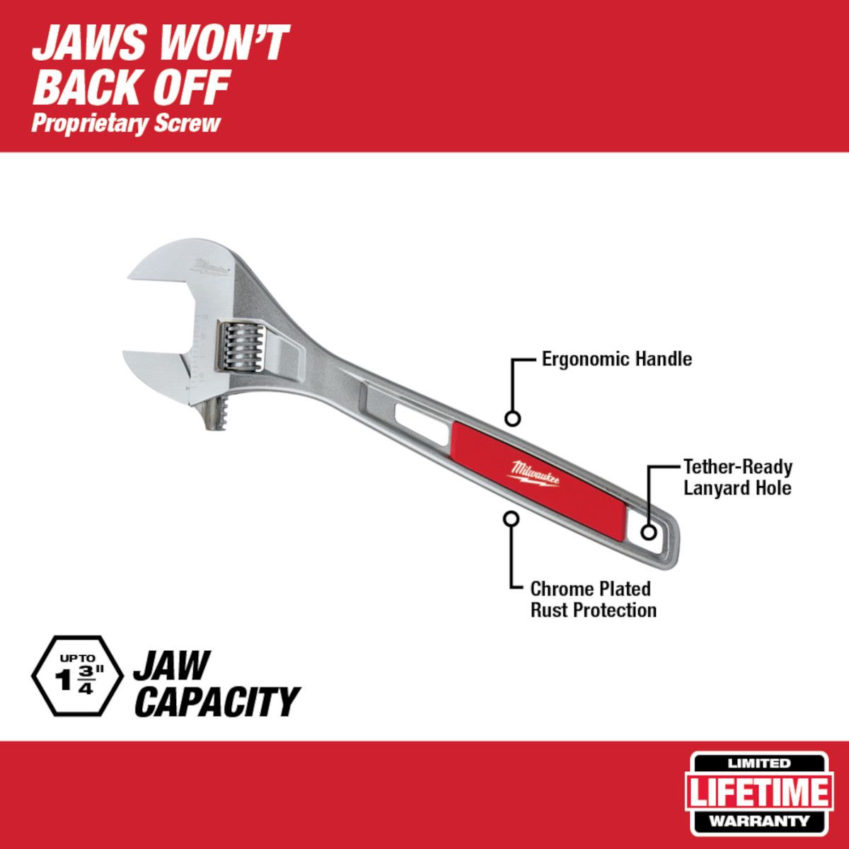 Milwaukee 15 in. Adjustable Wrench
