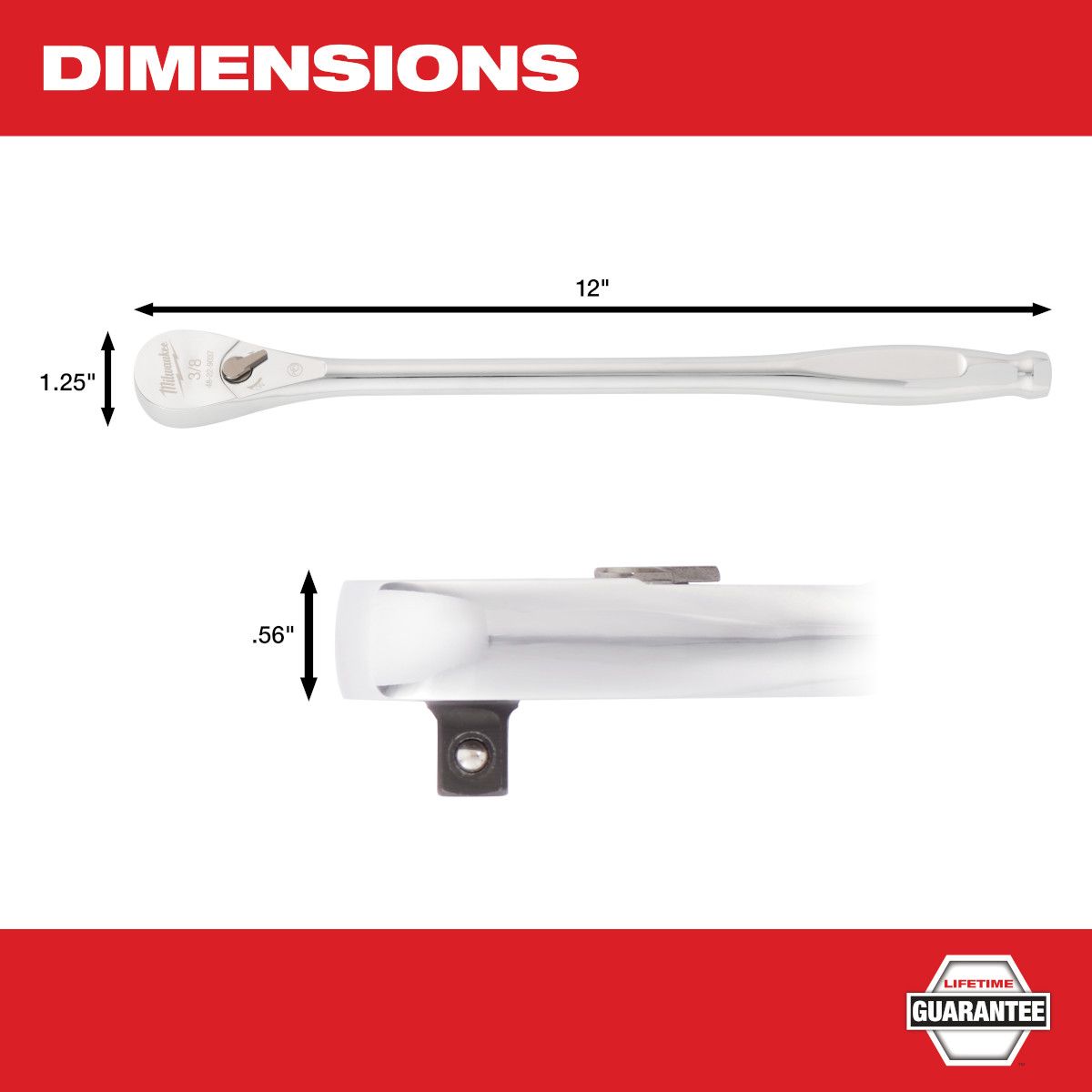 Milwaukee 3/8" Drive 12" Ratchet