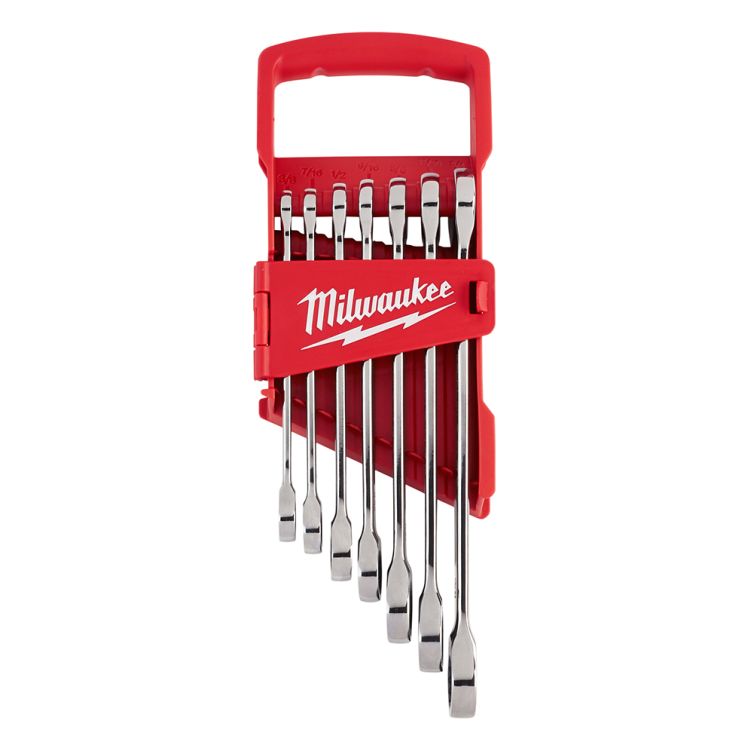 Milwaukee Ratcheting Combination Wrench Set - SAE - 7 Piece